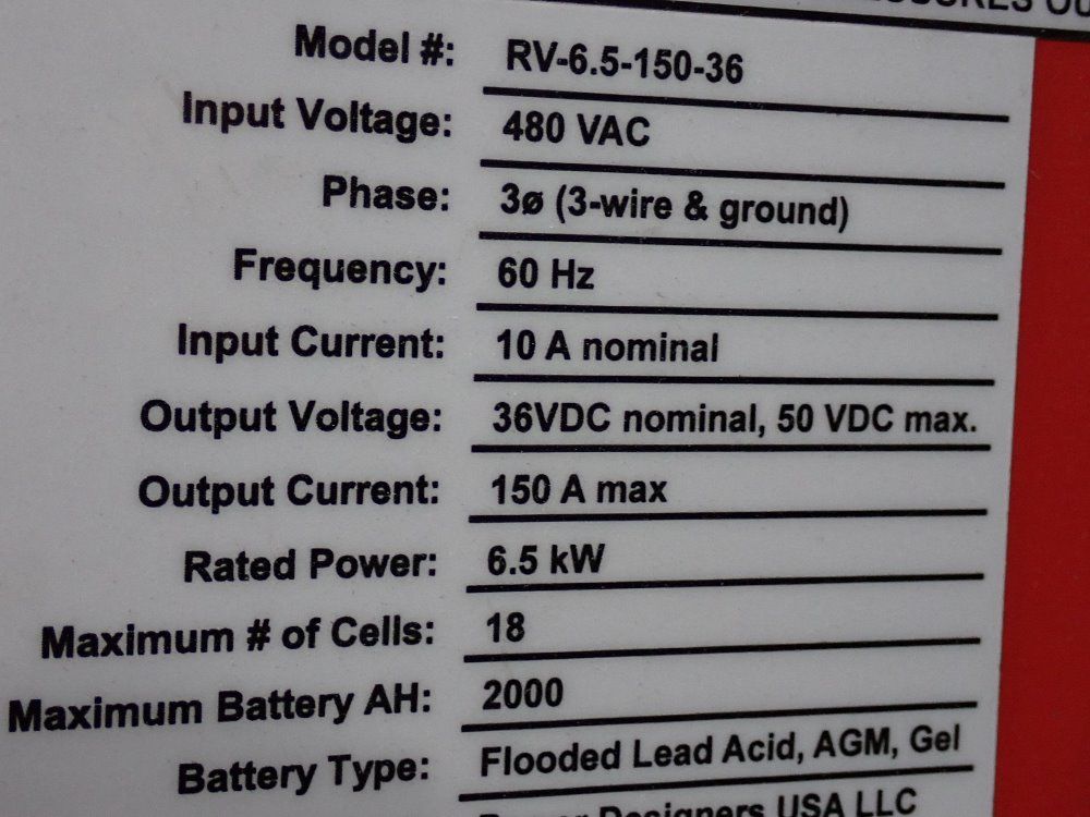 Abel Womack 150 Amps Battery Charger - Rv-6.5-150-36