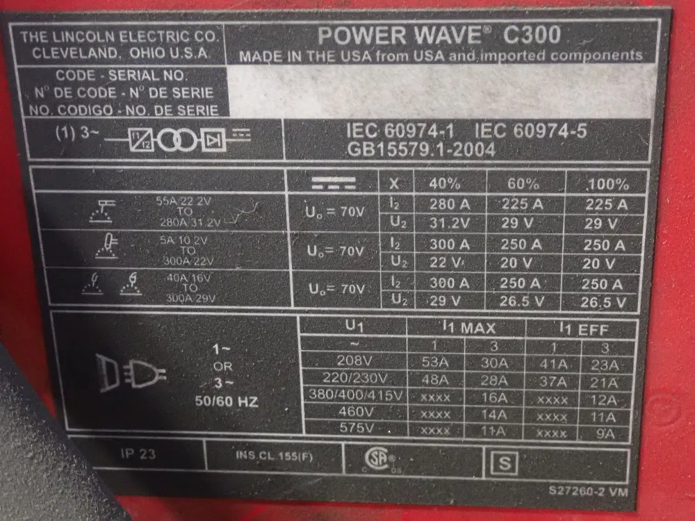 Lincoln Power Wave Welder - Power Wave C300