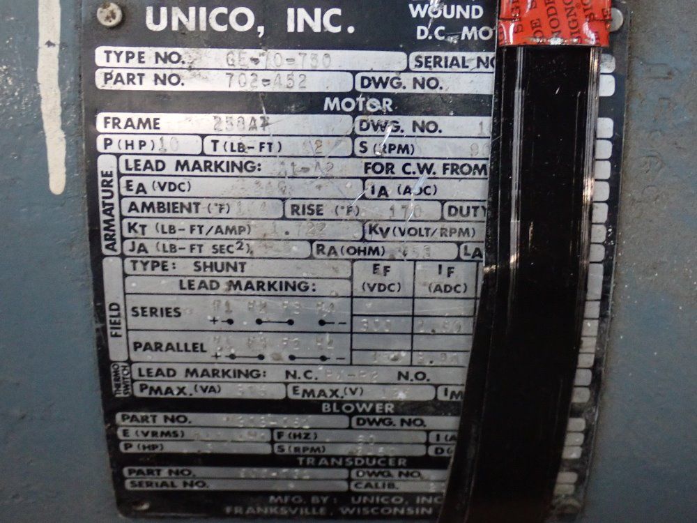 Unico 10 Hp Dc Motorized Blower - Ge-70-750/303-061