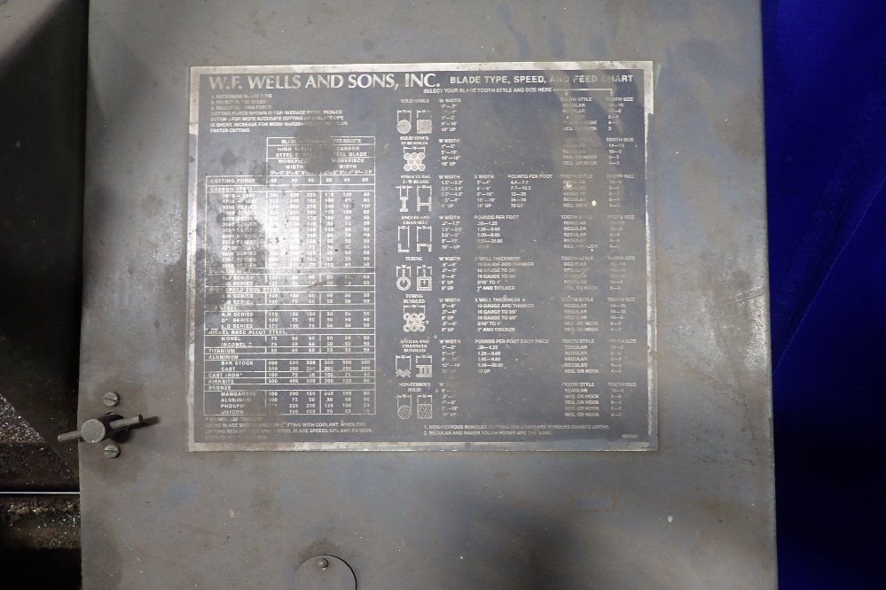 W.f. Wells And Son Inc Horizontal Band Saw