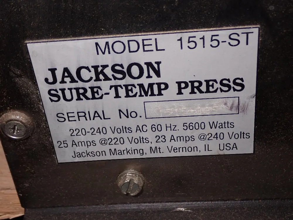 Jackson 15" X 15" Hydraulic Rubber Stamp Press - M-1515-st