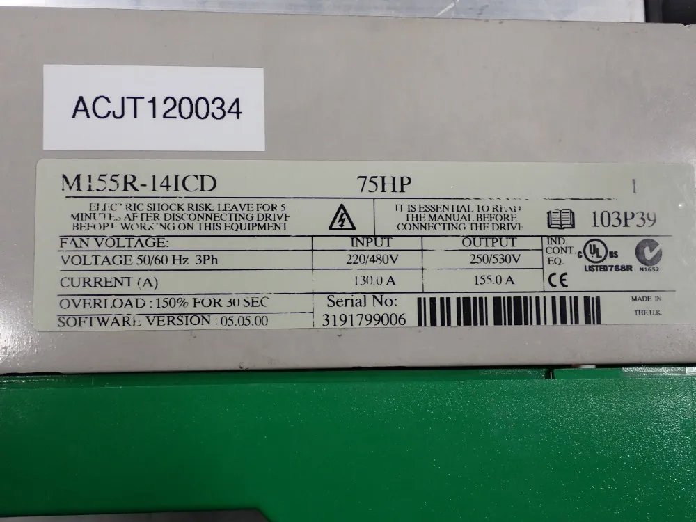 Control Techniques 75 Hp Digital Dc Drive - M155r-14icd