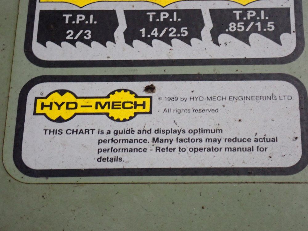 Hyd-mech 19 1/2" Vertical Band Saw - V-18
