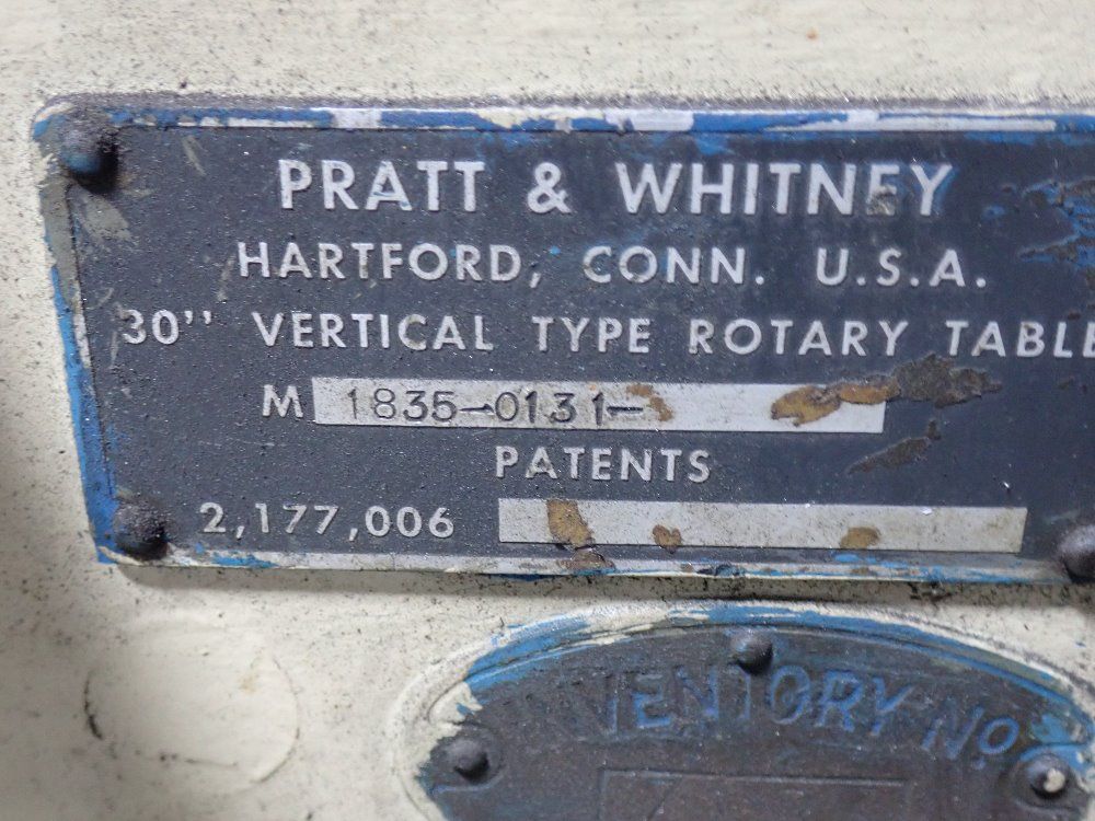 Pratt Whitney 30" Vertical Rotary Table - M1835-0131