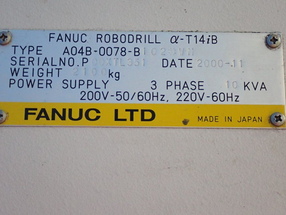 Fanuc 10 Kva Robodrill Milling Machine W Pallet Changer - A-t14ib