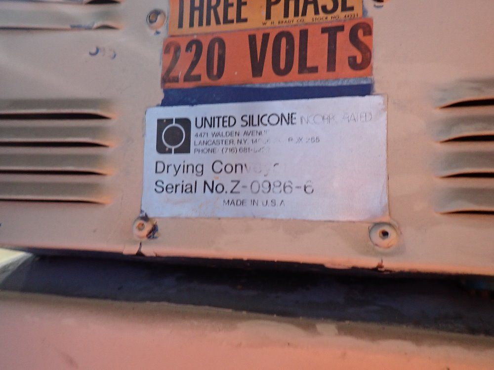 United Silicone 12" X 75" Drying Conveyor