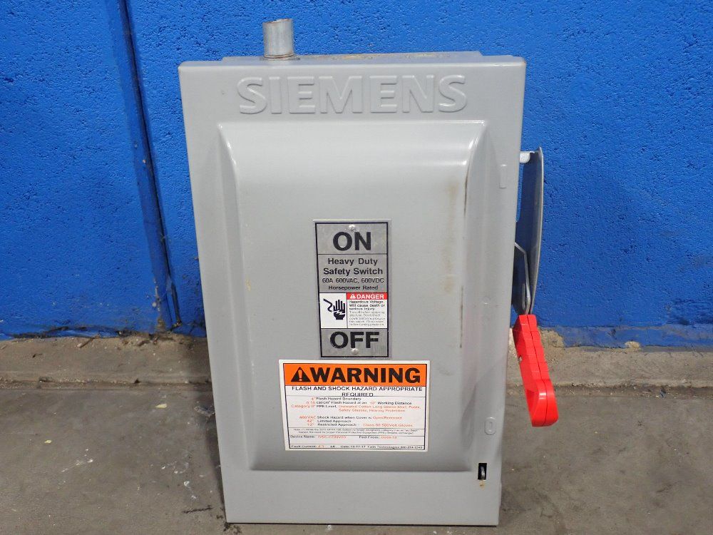 Siemens 60 A/600 V Nonfusible Disconnect - Hnf362