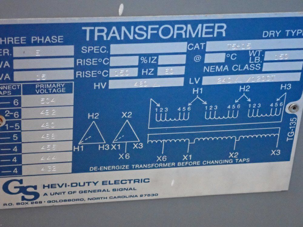 General Signal 15 Kva Transformer - T5h15