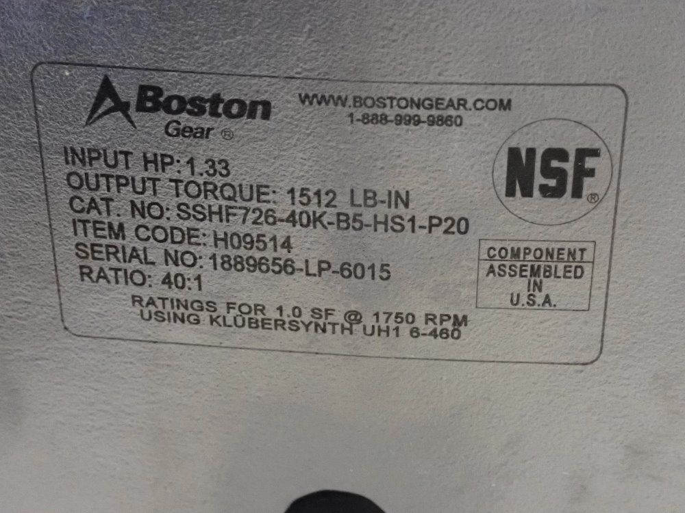 Bostong Gear 1.33hp Speed Reducer - Ho9514