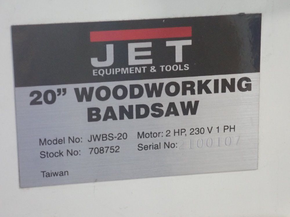 Jet Equipment & Tools 20" Woodworking Bandsaw - Jwbs-20