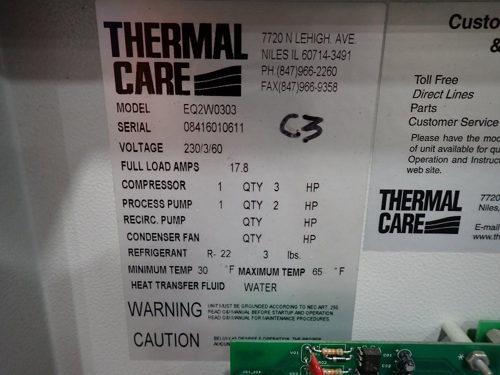 Thermal Care 3 Hp Accu Chiller - Eq2w0303