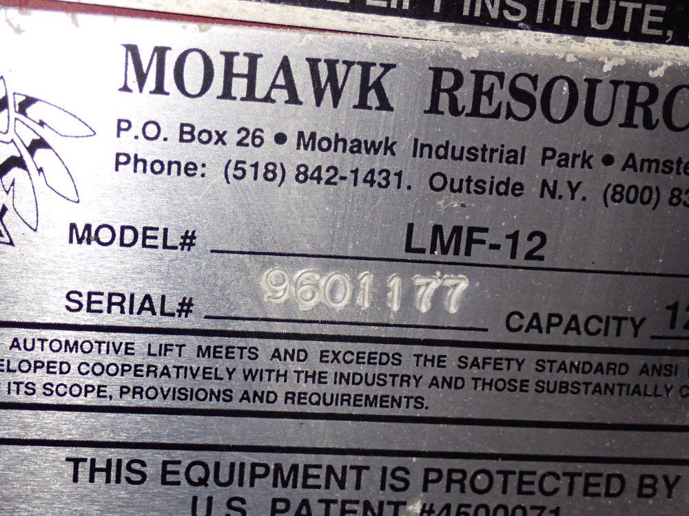 Mohawk 12000 Lbs Hydraulic Lift - Lmf-12