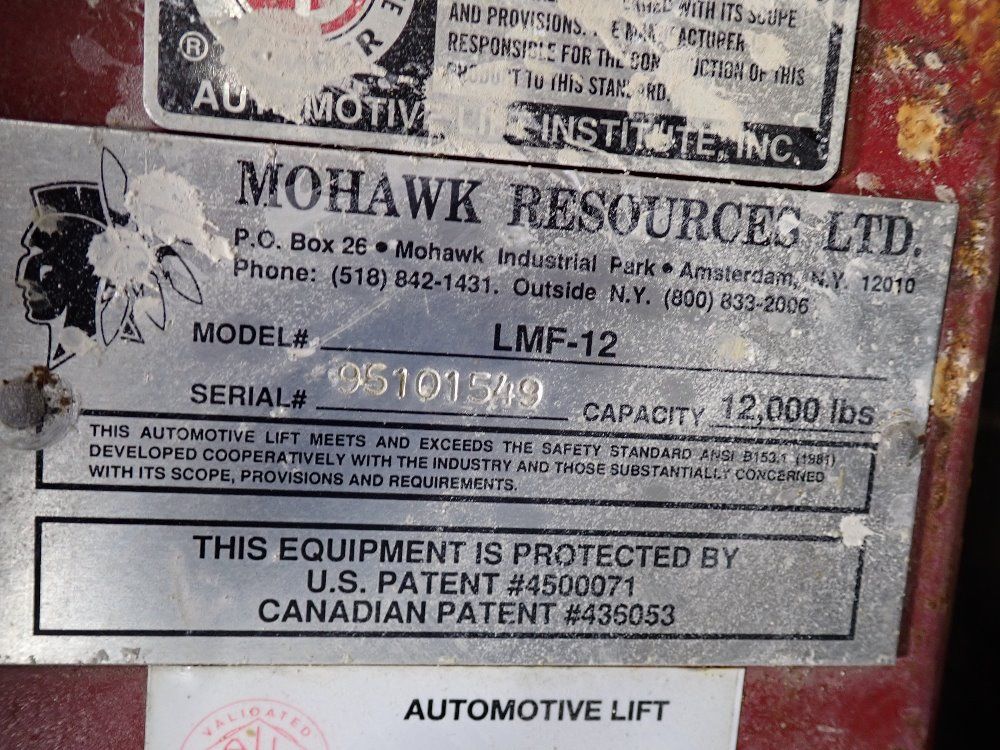 Mohawk 12000 Lbs Hydraulic Lift - Lmf-12