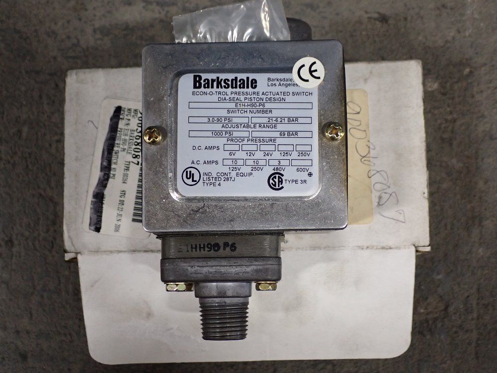 Barksdale Pressure Actuated Switch - Eih-h90-p6