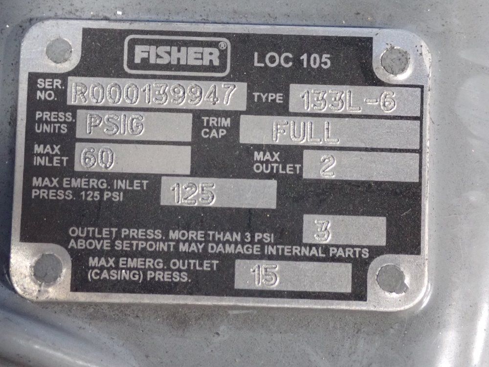 Fisher Pessure Regulator - 133l-6