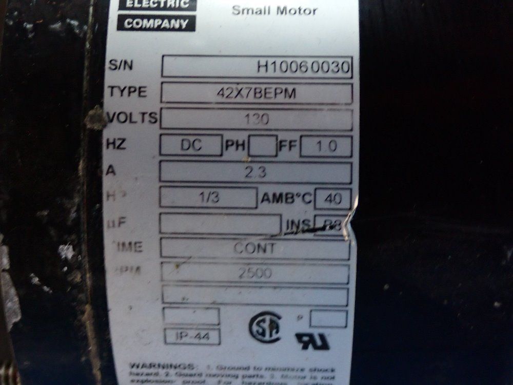 Bodine 1/3 Hp Motor - 42x7bepm