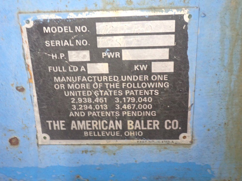 Ptr 30" X 62" X 57" Id Baler - 72ehdch