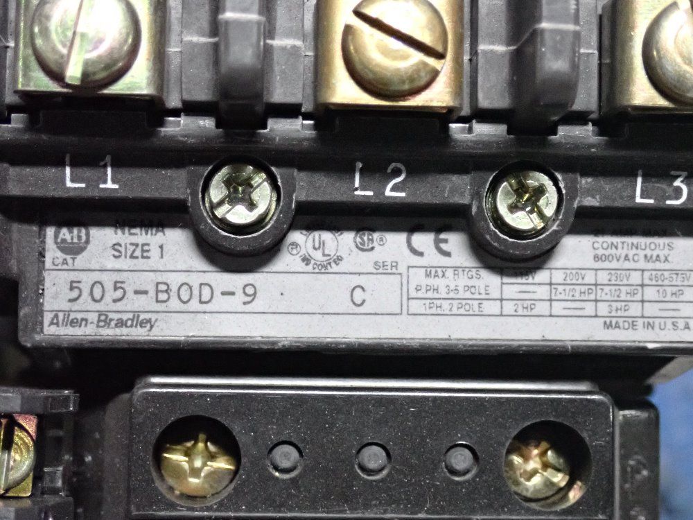 Allen-bradley 10hp Motor Starter - 505-b0d-9