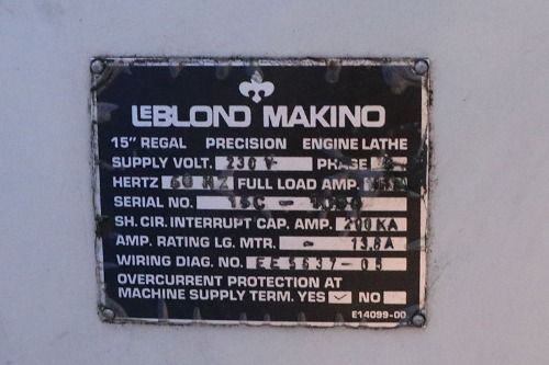 Leblond Makino 1994 Leblond Makino 15 Regal Servo Shift Engine Lathe