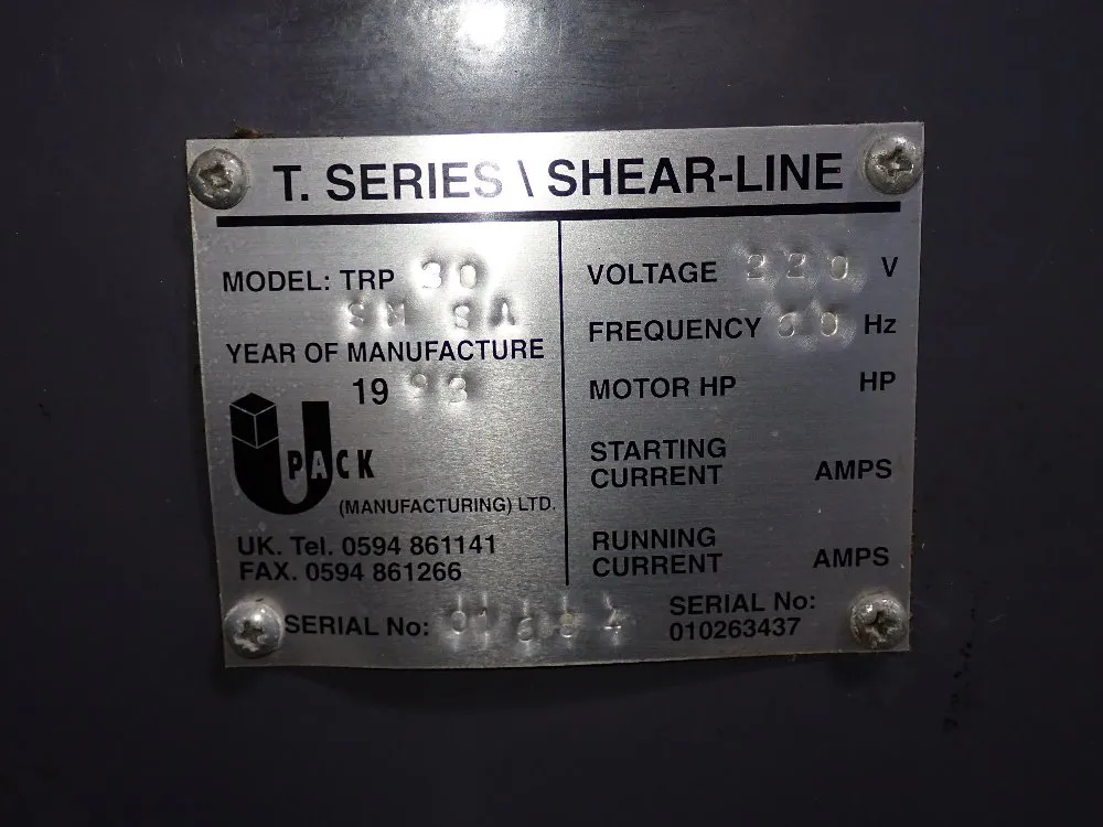Shear Line 1993 Shear Line Trp 30 Die Cutter