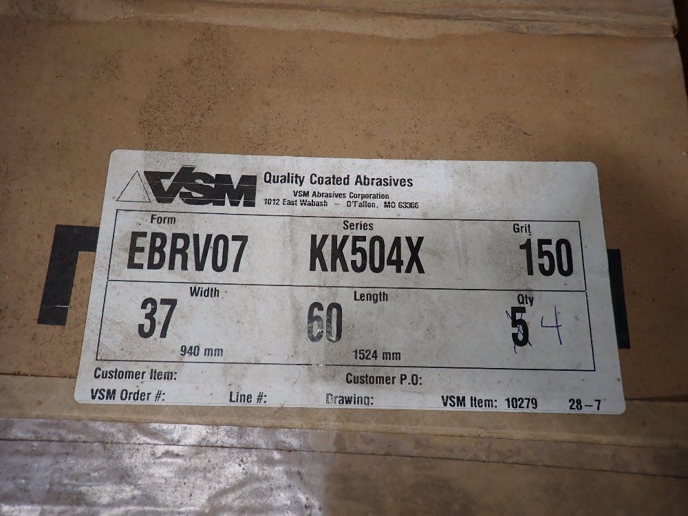 Used Vsm Abrasive Belts HGR Industrial Surplus