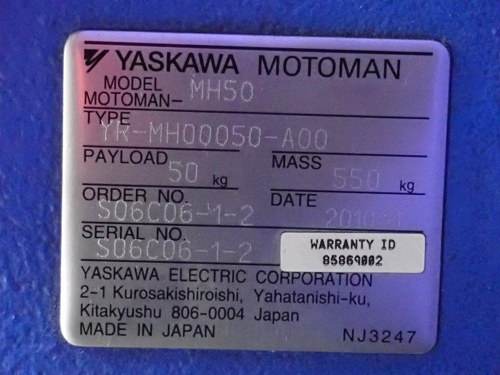 Yaskawamotoman 2010 Yaskawamotoman Mh50 Robot