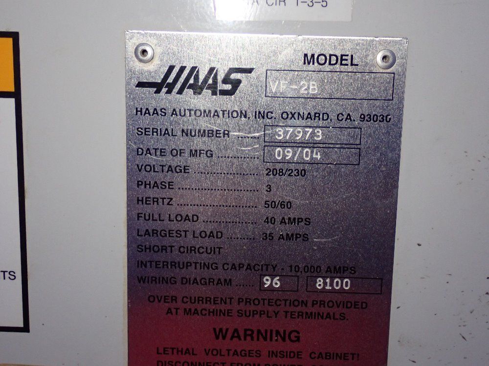 Haas 2004 Haas Vf2b Cnc Vmc