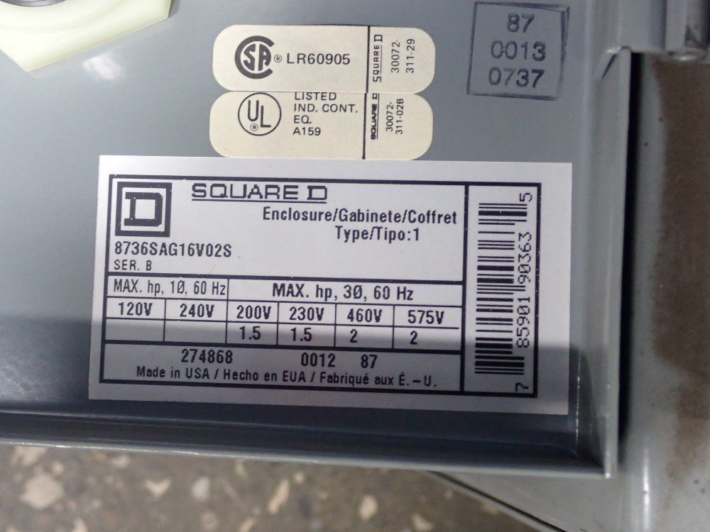 Square D Switch Enclosure - 8736sag16v02s