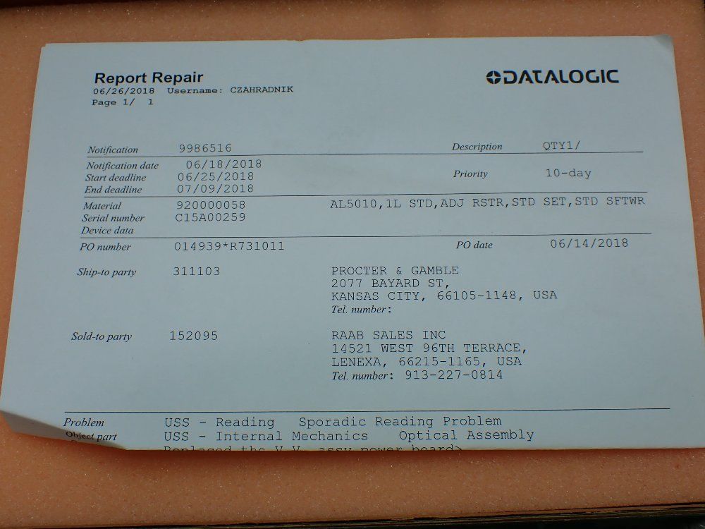 Datalogic Laser High Density Barcode Scanner
