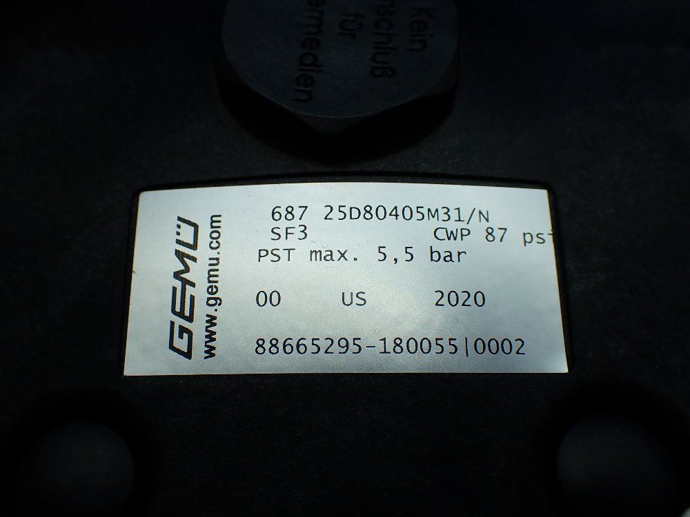 Gemu 5.5bar Pst Max Pneumatic Valve - 687 25d80405m31/n