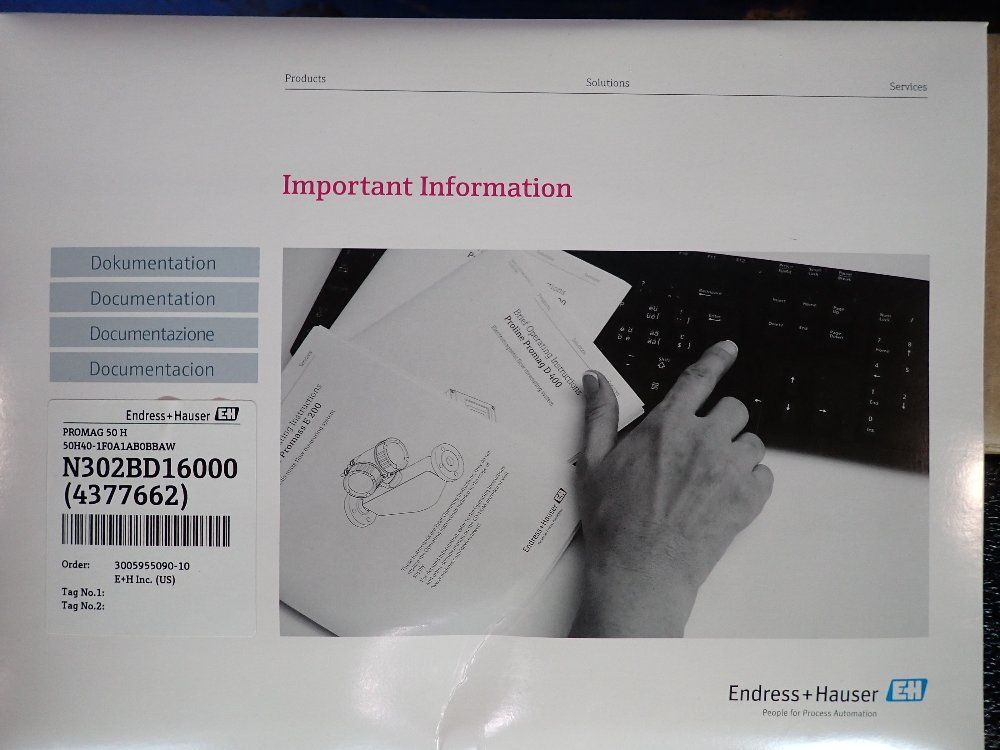 Endress + Hauser Promag 50h Flowmeter - 50h40-1f0a1ab0bbaw