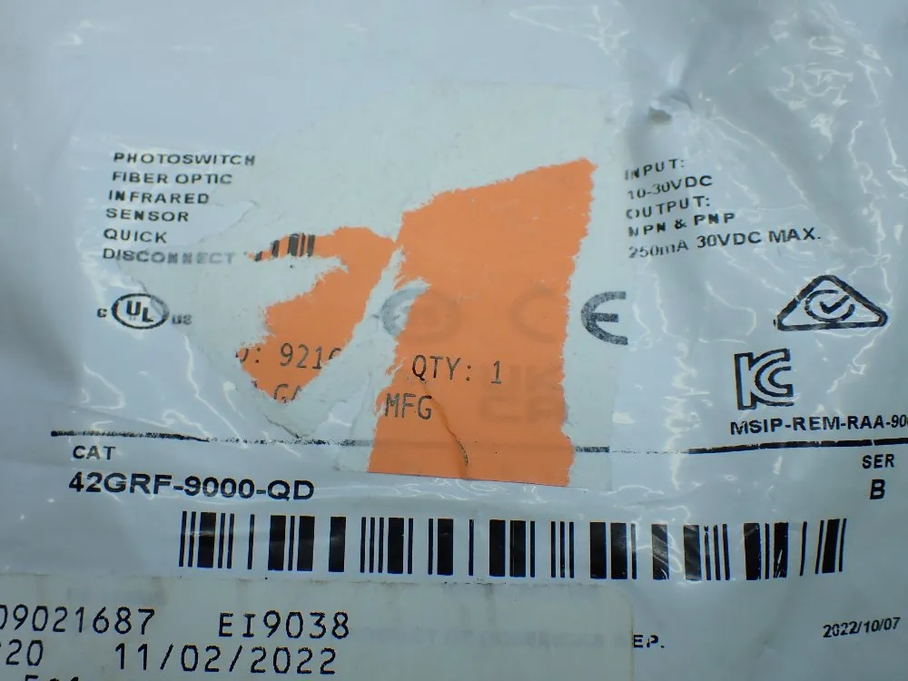 Allen-bradley Photoswitch Fiber Optic Infrared Sensor - 42grf-9000-qd