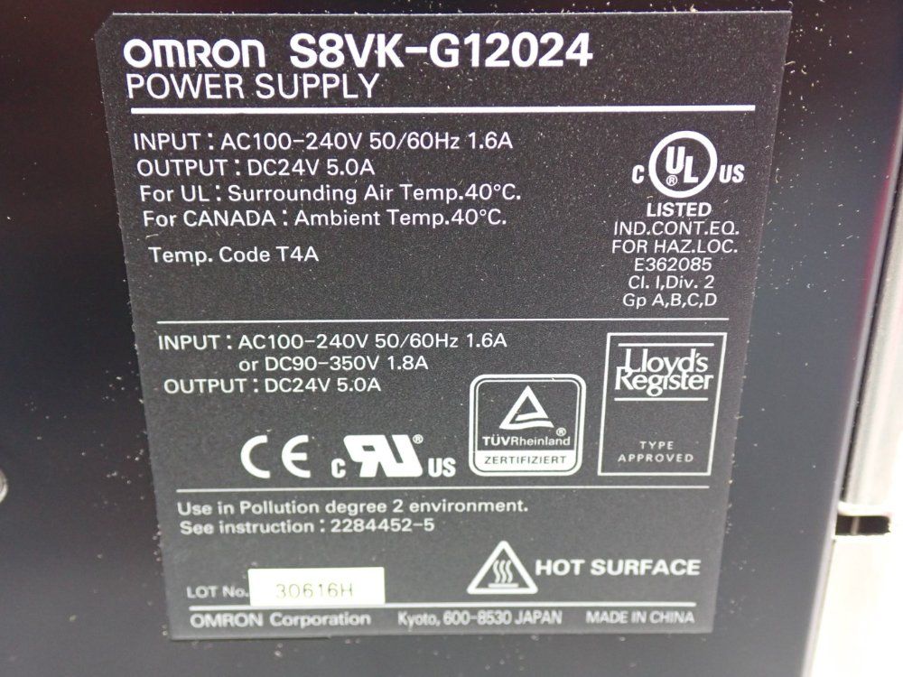 Omron Switch Mode Power Supply - S8vk-g12024