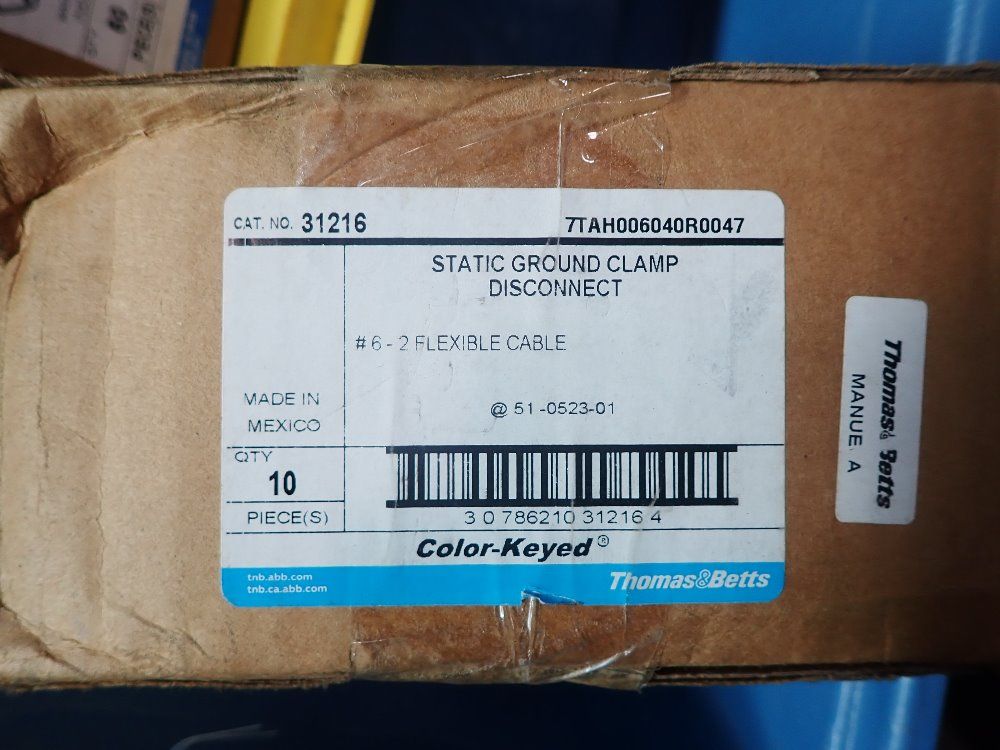 Thomas & Betts 1 Pc Static Ground Clamp Disconnect - 31216