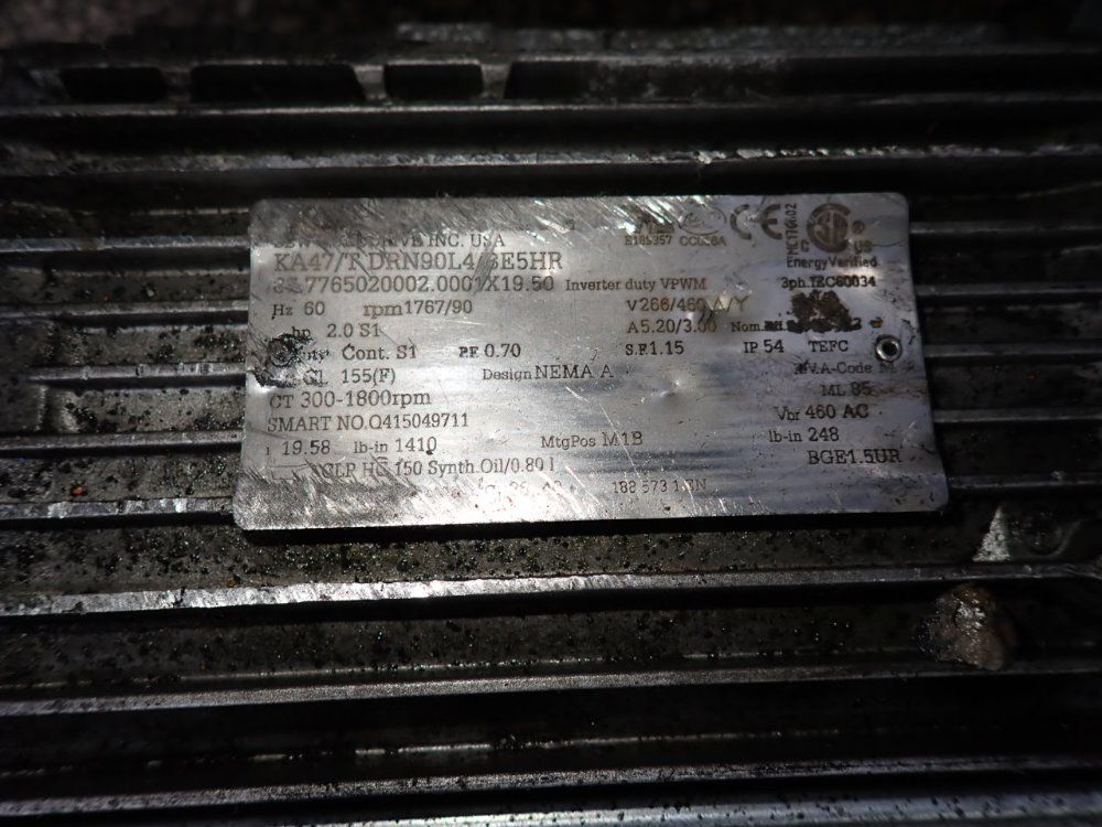 Sew Eurodrive 2 Hp Gear Drive - Ka47/tdrn90l4be5hr