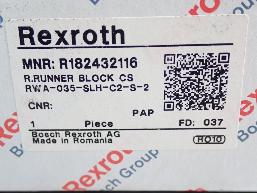 Rexroth Linear Guide Rail Runner Block Unit - R182432116