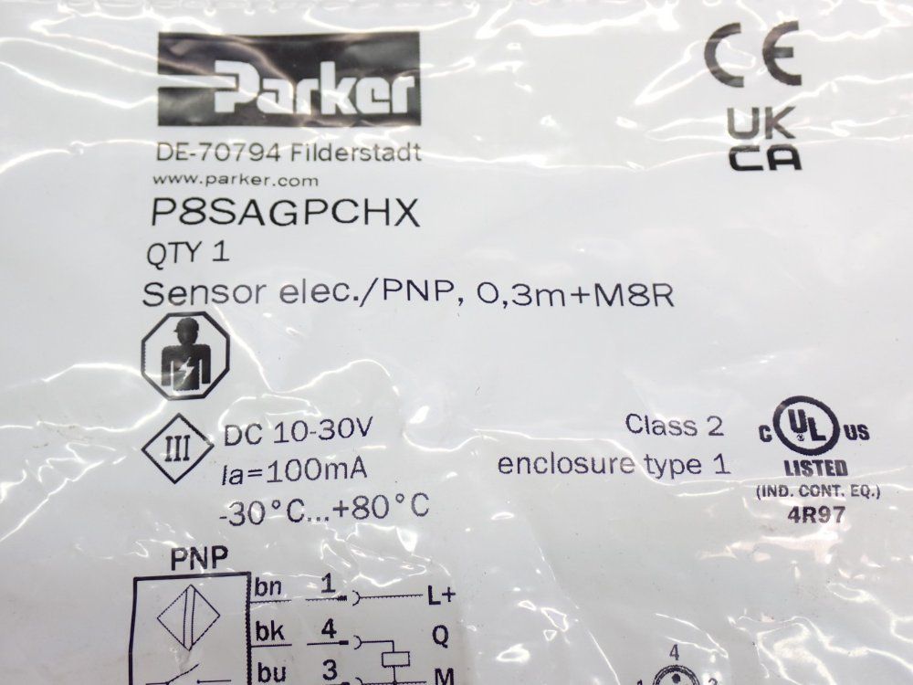 Parker 0.3m Pigtail To M8 Qd Current Sensor - P8sagpchx