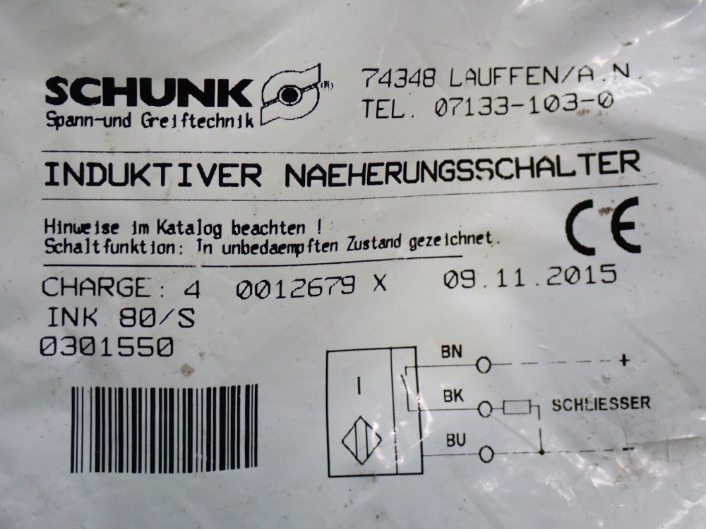 Schunk Inductive Proximity Switch - 0301550
