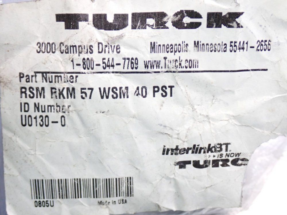 Turck 7/8" Bus Power T-splitter- 7/8" Minifast - Rsmrkm57wsm40pst