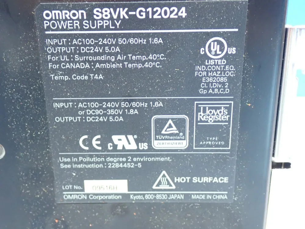 Omron Switch Mode Power Supply - S8vk-g12024
