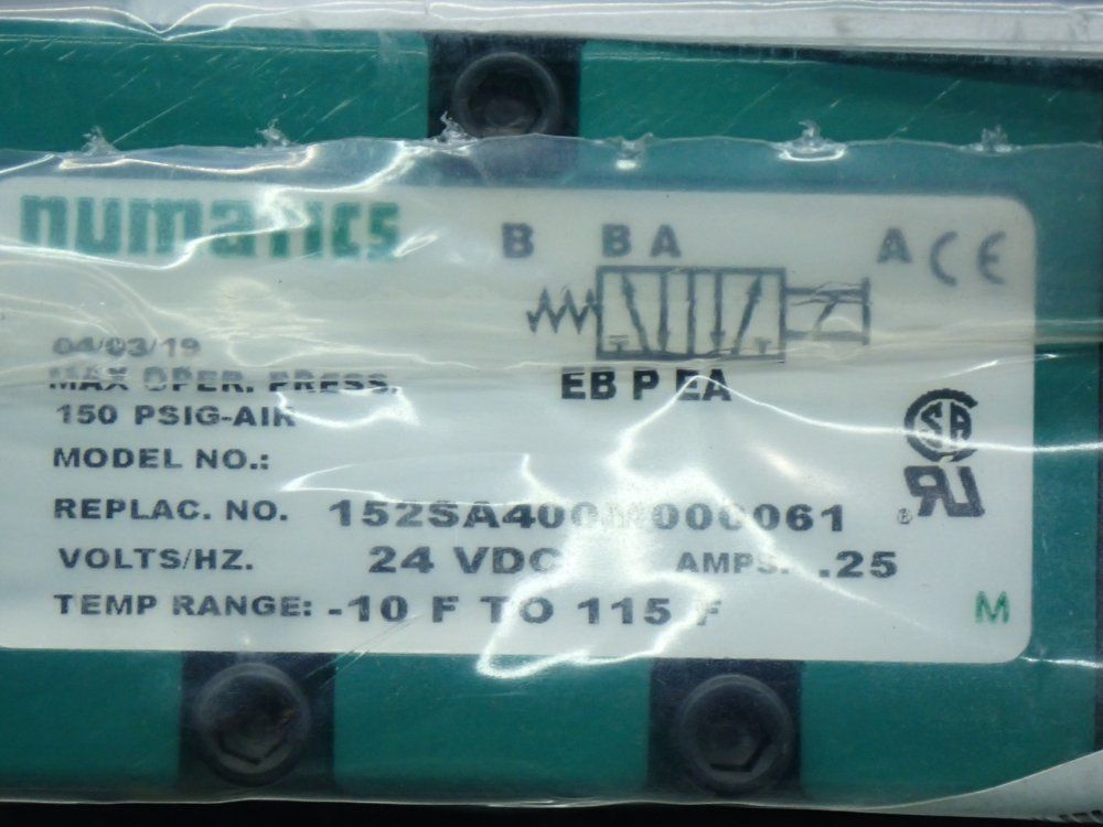 Numatics 1/4" Port Size Mk15-series Solenoid Valve Unit - 152sa400m000061