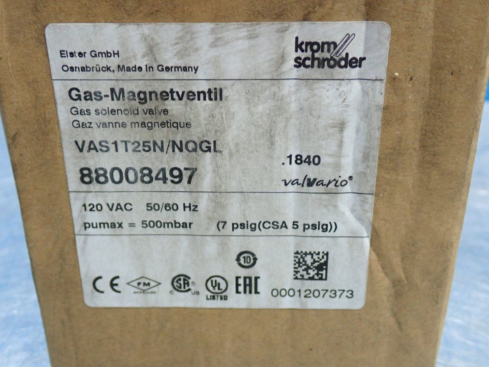 Krom Schroder Gas Solenoid Valve - Vas1t25n/nqgl