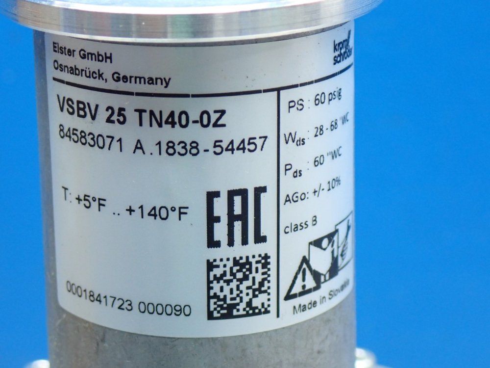 Krom Schroder 58 Psig Relief Valve Unit - 84583071