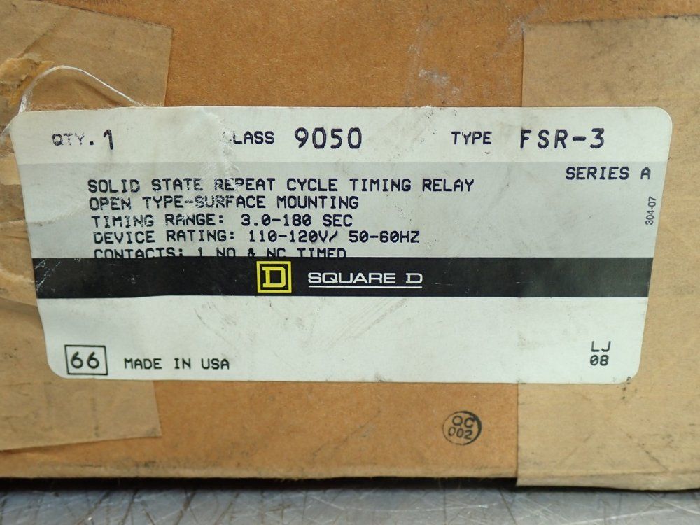 Square D Solid State Timing Relay Module - 9050fsr3