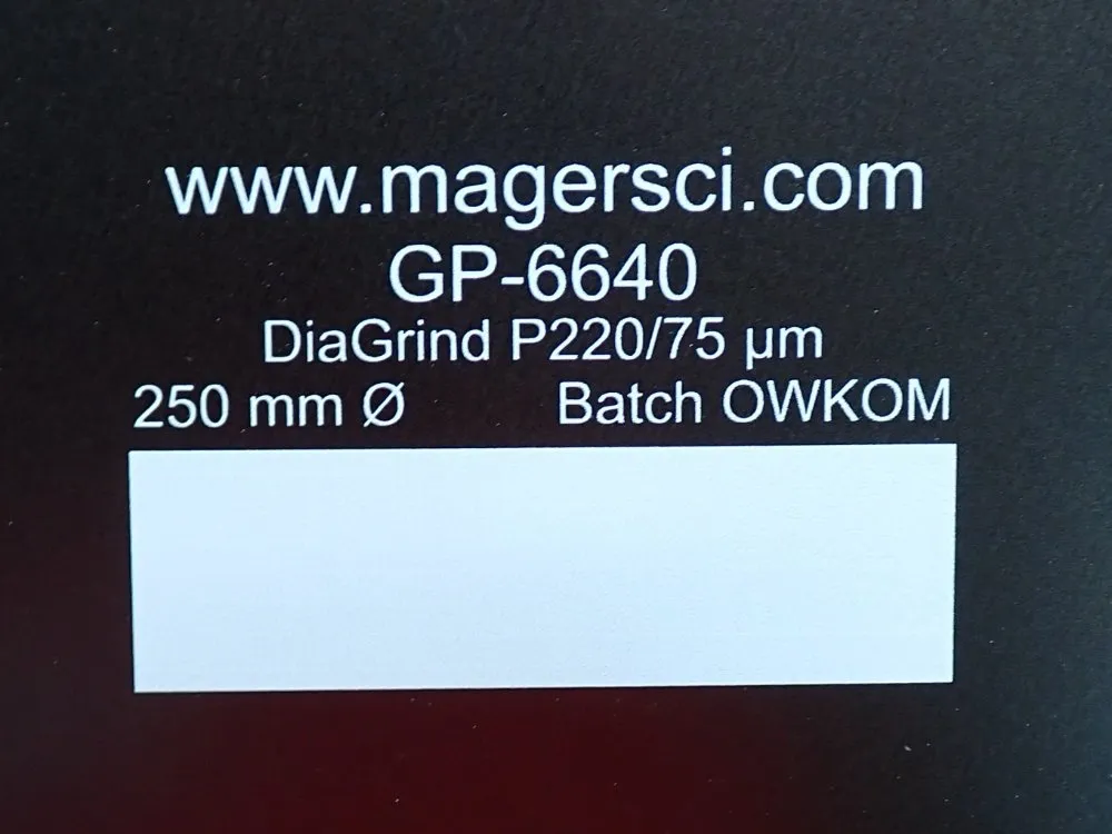 Mager Scientific 250mm, 220 Grit Grinding Disc - Gp-6640