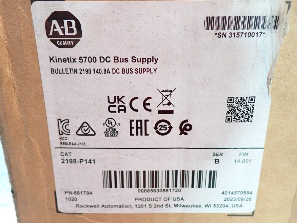 Allen Bradley Kinetix 5700 Dc Bus Power Supply - 2198-p141