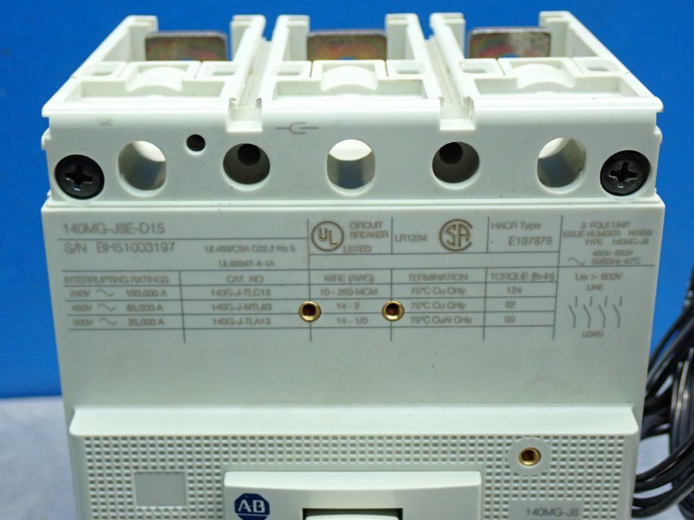 Allen Bradley Mcp Protection Type Motor Protection Circuit Breaker - 140mg-j8e-d15-aa