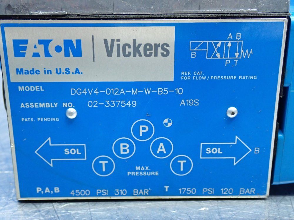 Eaton 4500psi - 310bar Directional Control Valve - Dg4v4-012a-m-w-b5-10