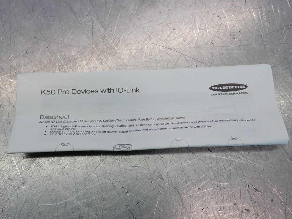 Banner K50ptkq K50 Pro Series Programmable Multicolor Touch Sensor