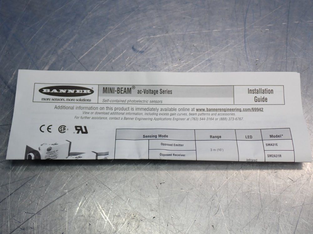 Banner Minibeam Series Industry Standard Sensor Unit